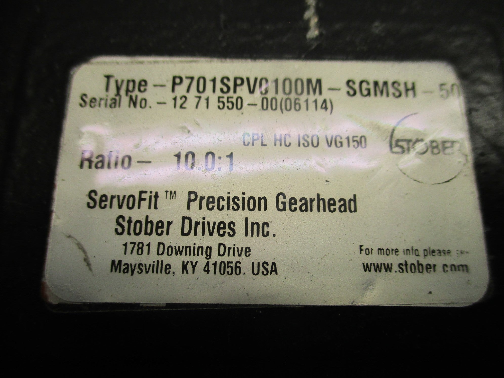 STOBER P701SPV0100M-SGMSH-50 UNMP