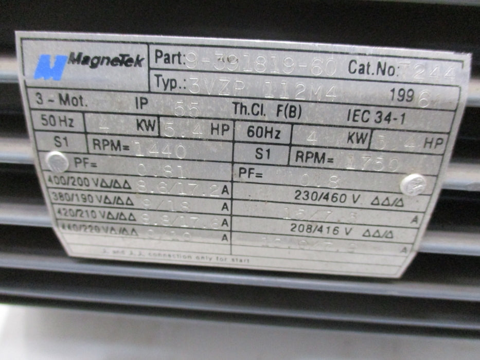 MAGNETEK 3VZP112M4 9-391819-60  (AS PICTURED) UNMP
