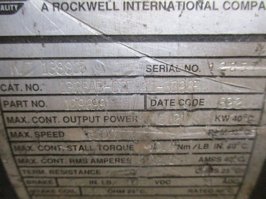ALLEN BRADLEY 1326AB-C2E-11-3396F UNMP
