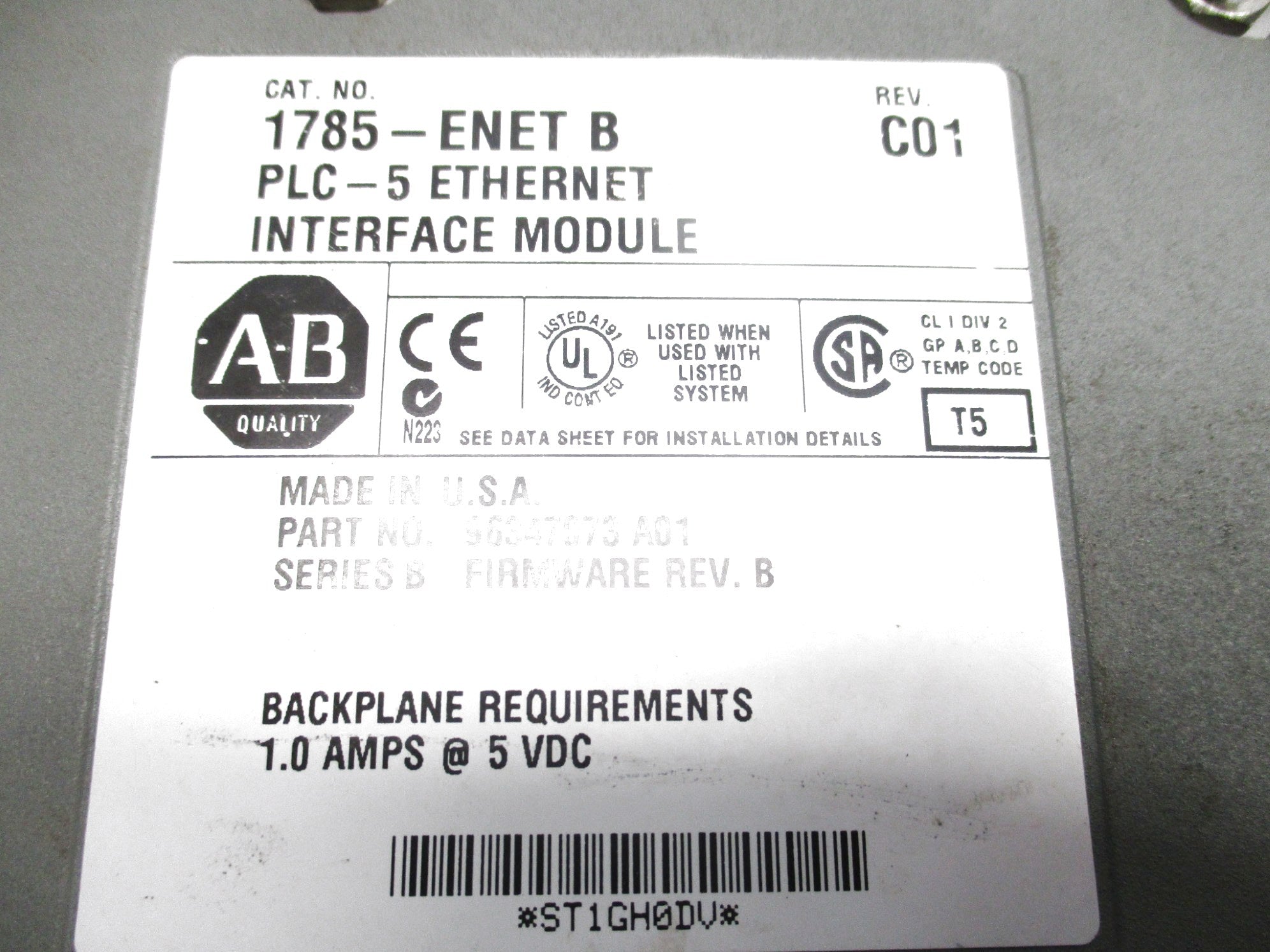 ALLEN BRADLEY 1785-ENETB SER. B F/W B UNMP