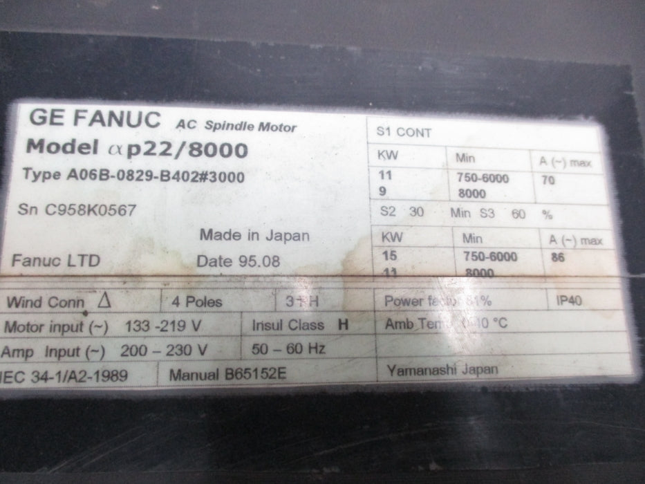 FANUC A06B-0829-B402#3000 NSNP