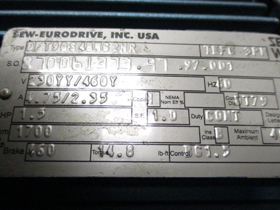SEW-EURODRIVE DFT90S4BNG2HR NSNP