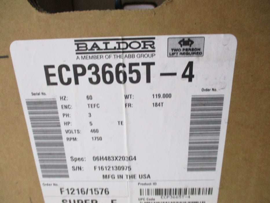 BALDOR ECP3665T-4 NSMP