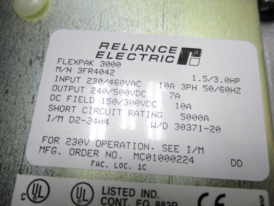 RELIANCE ELECTRIC 3FR4042 NSMP