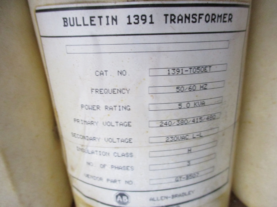 ALLEN BRADLEY 1391-T050ET 5KVA UNMP