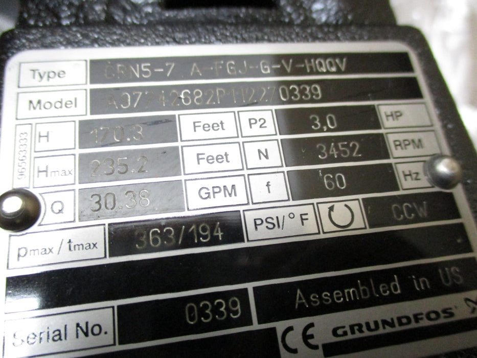 GRUNDFOS CRN5-7 A-FGJ-G-V-HQQV NSMP