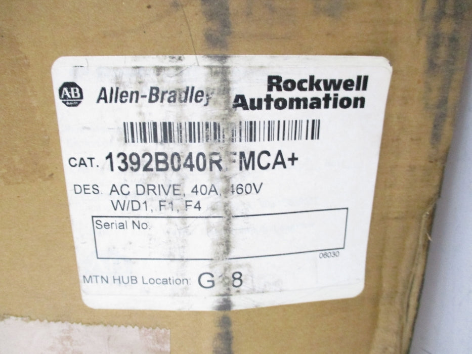 ALLEN BRADLEY 1392-B040-RF-MC-A-H-D1-F1-F4 SER. A NSMP