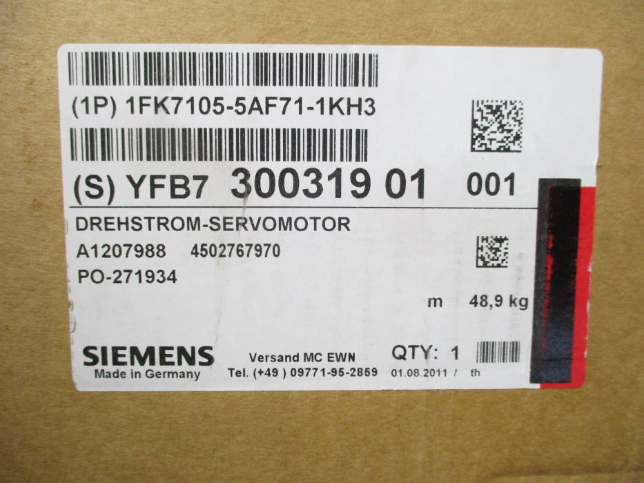 SIEMENS 1FK7105-5AF71-1KH3 NSMP