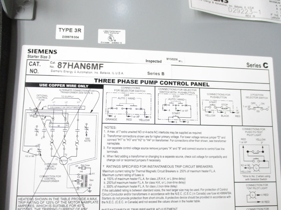 SIEMENS 87HAN6MF SER. B NSMP