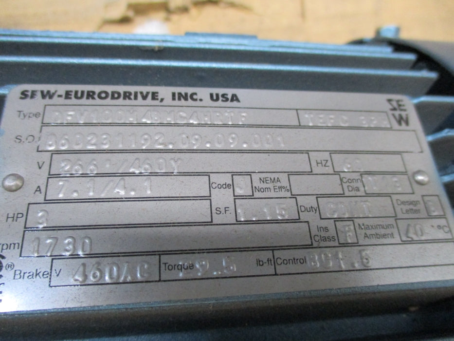 SEW-EURODRIVE SA67DV100M4BMG4HRTF DFV100M4BMGHRTF NSNP