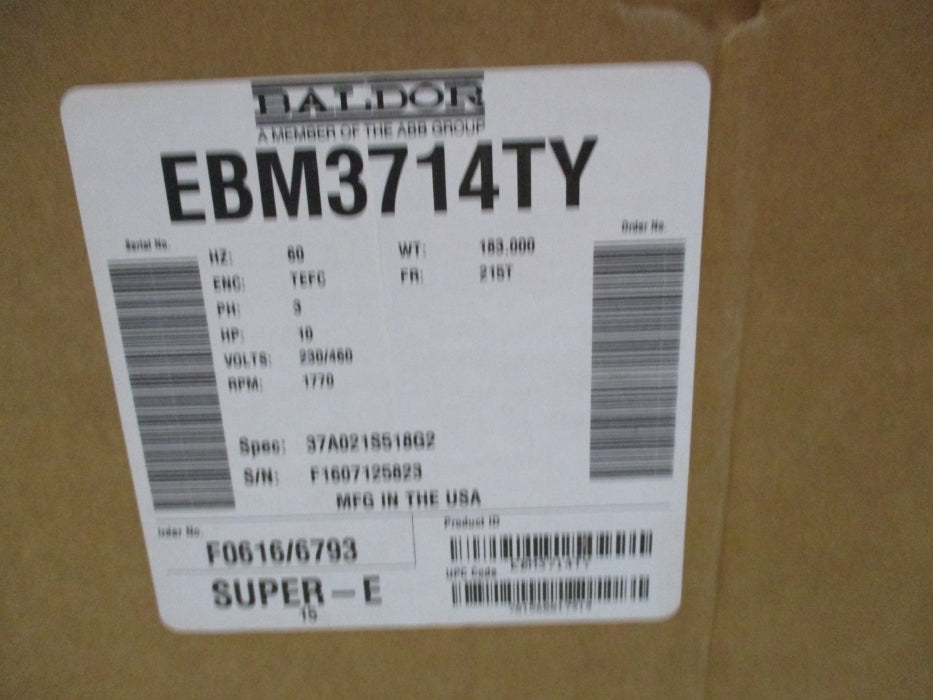 BALDOR EBM3714TY NSMP