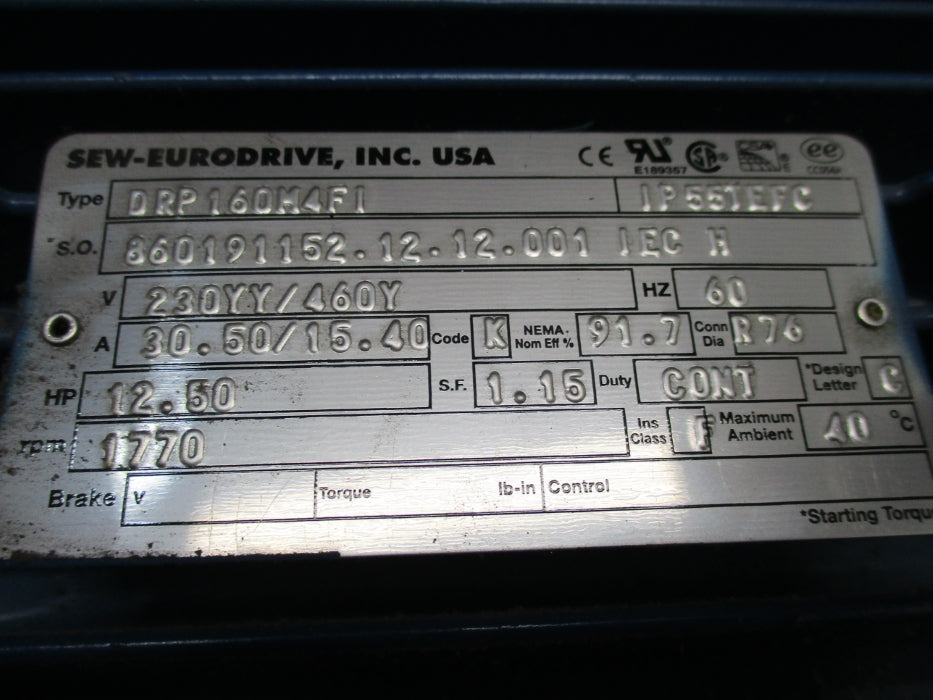SEW-EURODRIVE DRP160M4FI NSMP