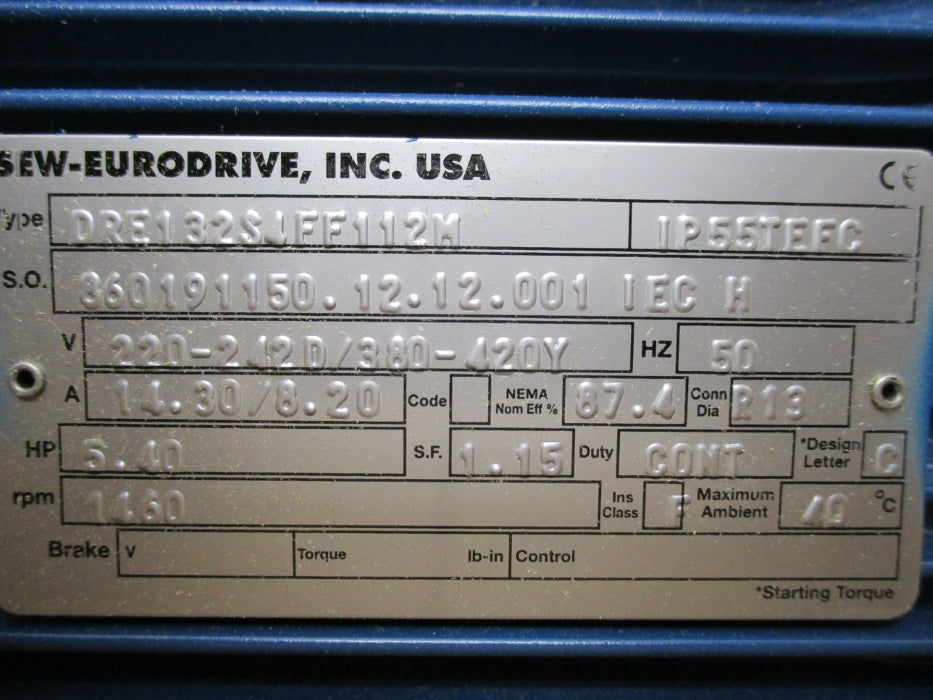 SEW-EURODRIVE DRE132S4FF112M NSMP