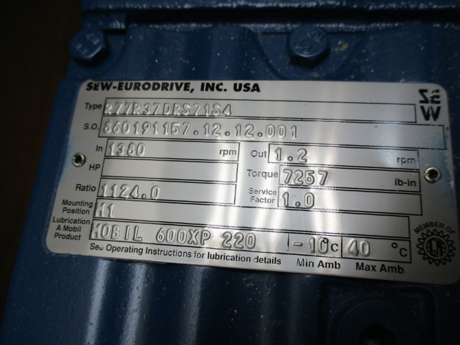 SEW-EURODRIVE R77R37DRS71S4 DRS71S4 NSMP