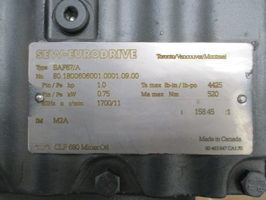 SEW-EURODRIVE SAF67DT80N4 SAF67/A NSNP