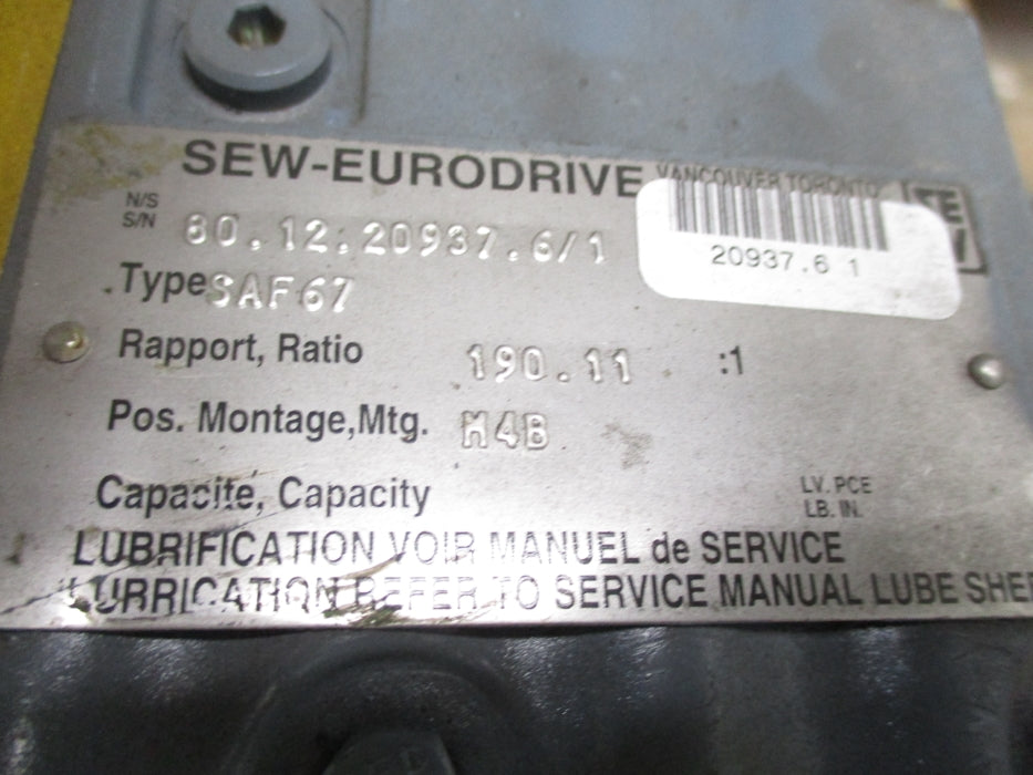 SEW-EURODRIVE SAF67DT90L8BMG2HF SAF67 NSNP