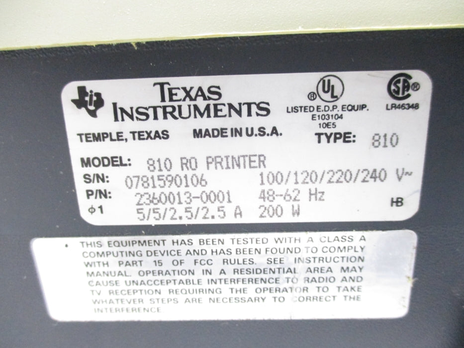 TEXAS INSTRUMENTS 810 2360013-0001 NSMP