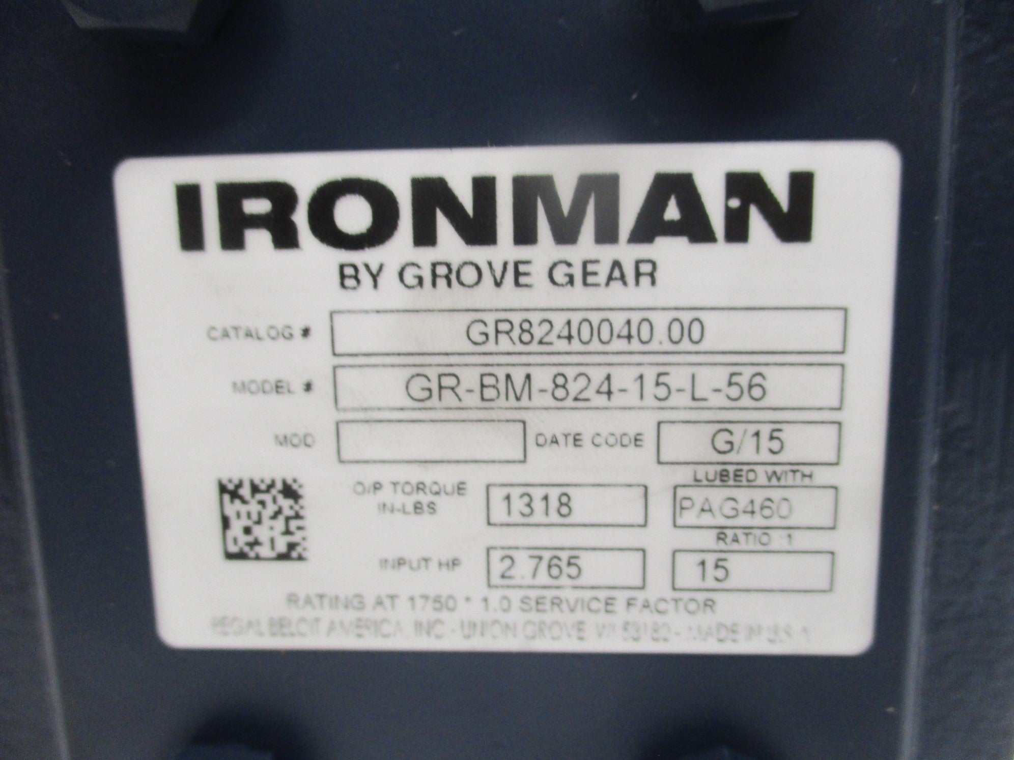 GROVE GEAR GR-BM-824-15-L-56 GR8240040.00 NSMP