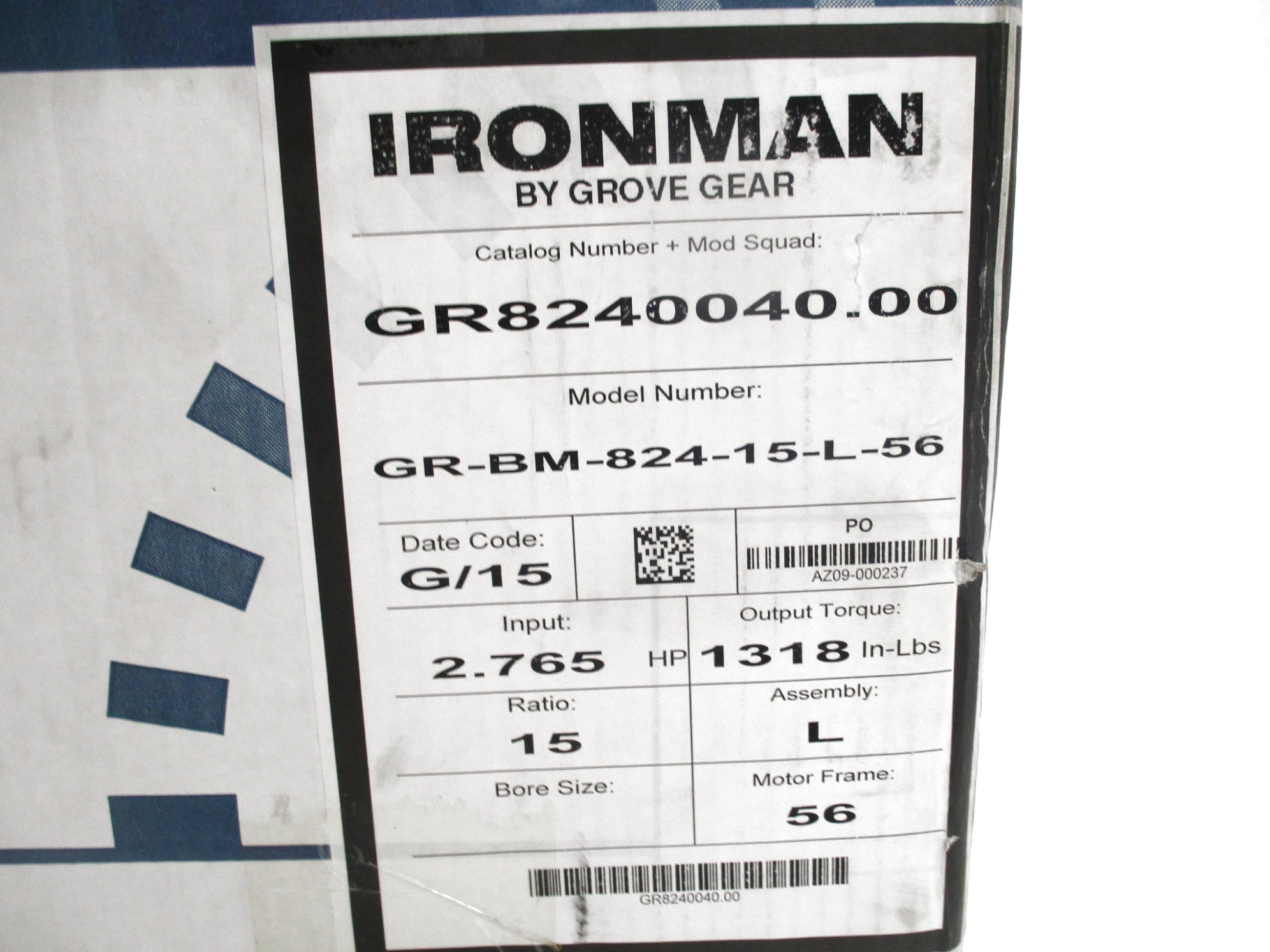 GROVE GEAR GR-BM-824-15-L-56 GR8240040.00 NSMP