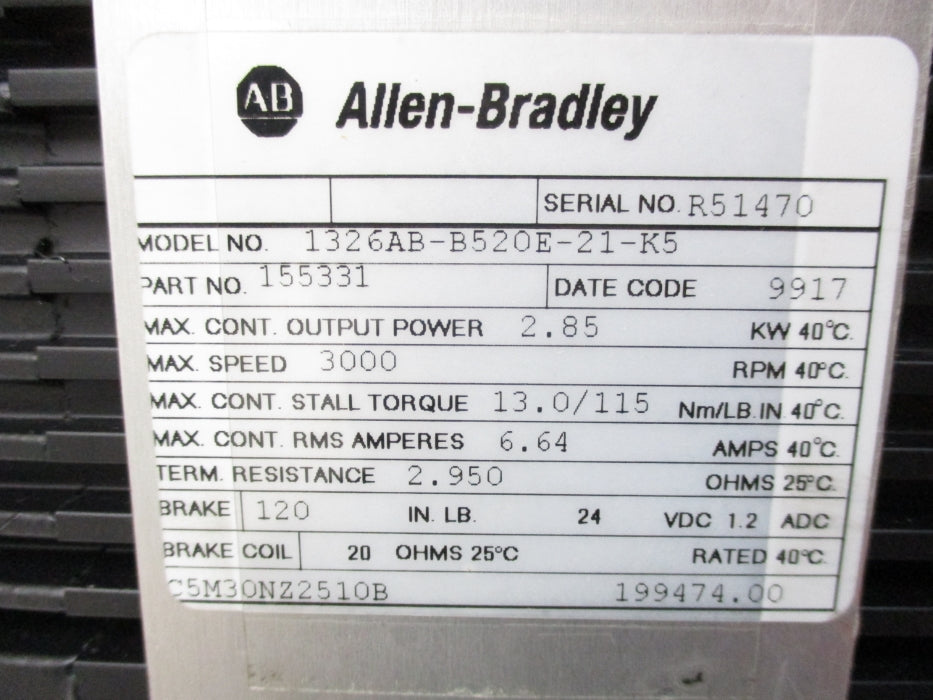 ALLEN BRADLEY 1326AB-B520E-21-K5 REMAN