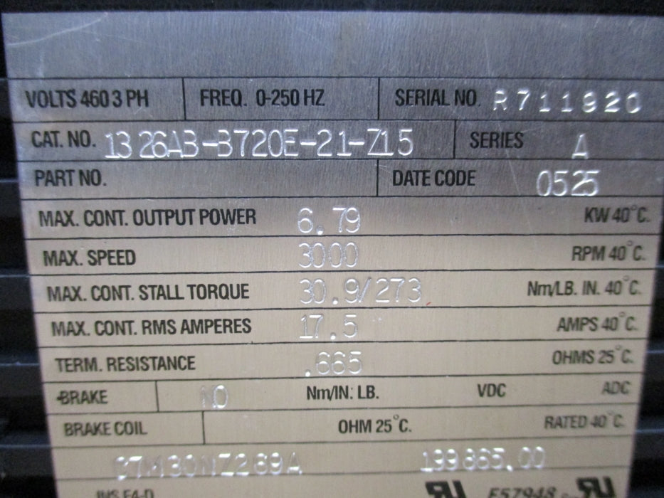 ALLEN BRADLEY 1326AB-B720E-21-Z15 SER. A REMAN