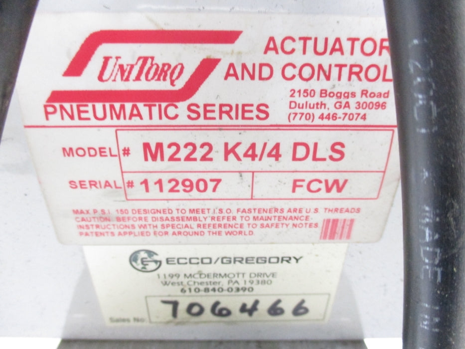 UNITORQ M222K4/4DLS 30-105PSI 10.1V UNMP