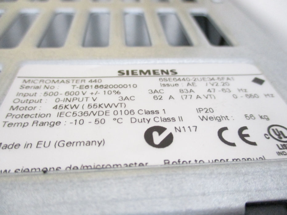 SIEMENS 6SE6440-2UE34-5FA1 NSMP