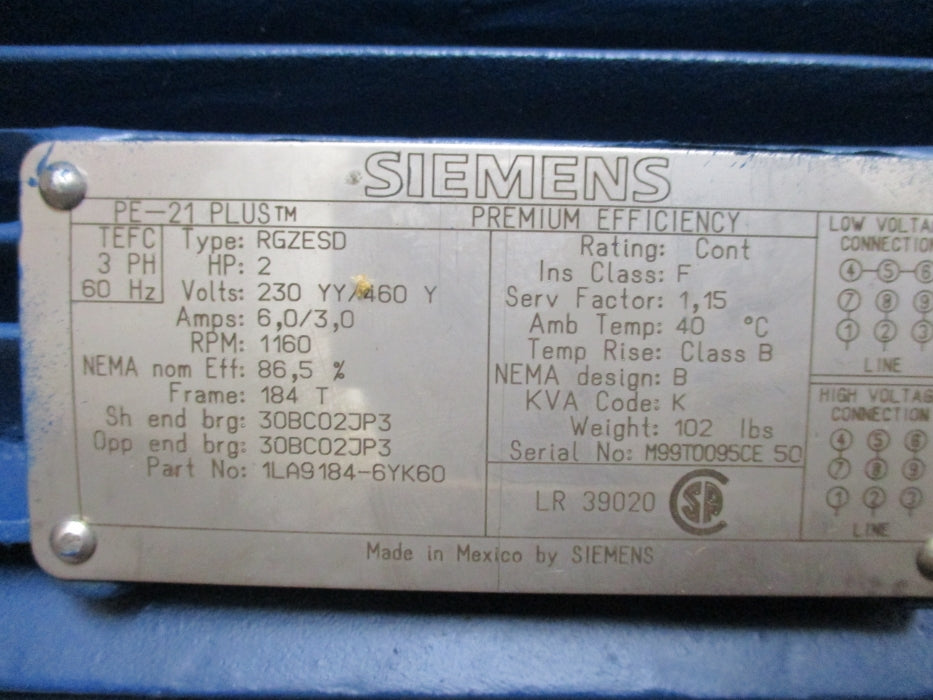 SIEMENS 1LA9184-6YK60 NSMP