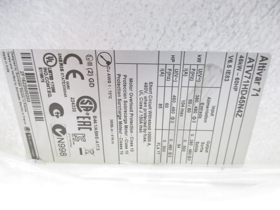 SCHNEIDER ELECTRIC ATV71HD45N4Z NSMP