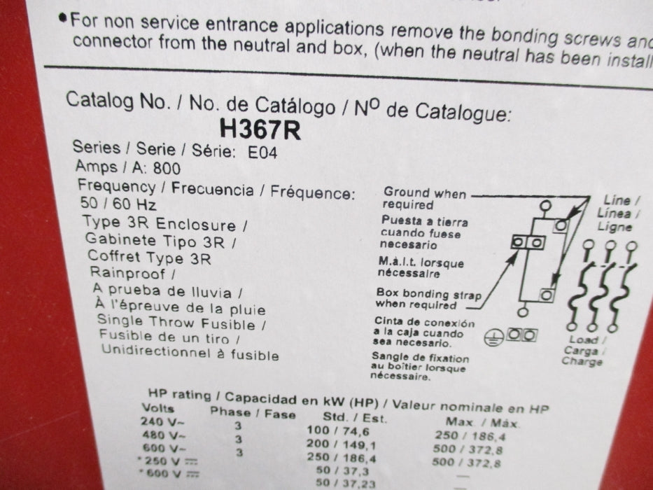 SQUARE D H367R SER. E04 NSNP