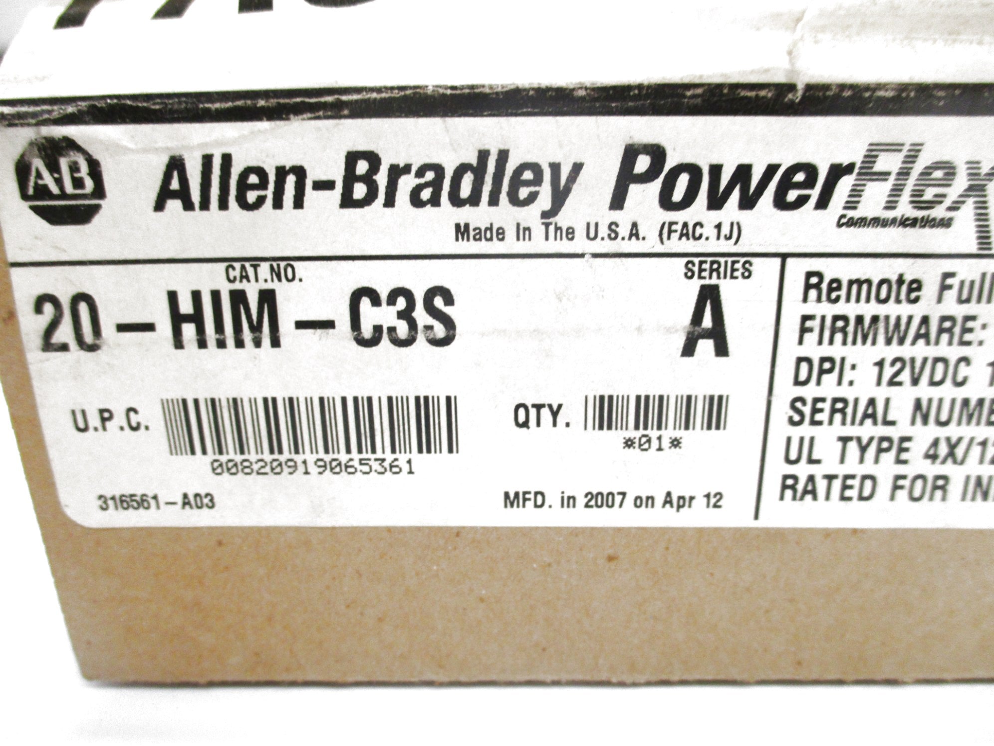 ALLEN BRADLEY 20-HIM-C3S SER. A F/W V3.007 NSMP
