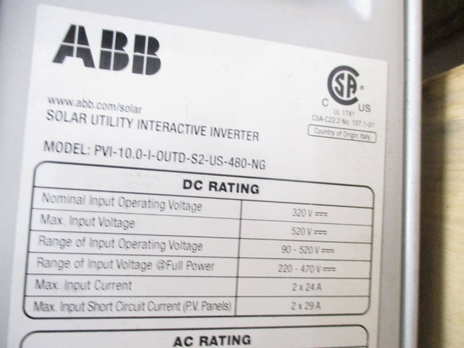 ABB PVI-10.0-I-OUTD-S2-US-NG NSNP