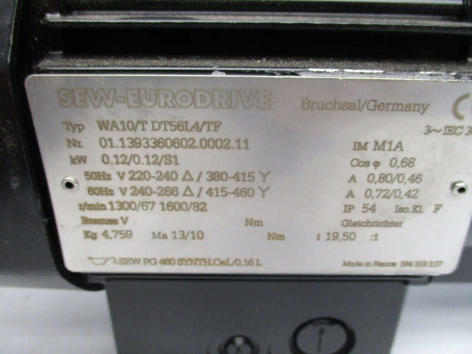 SEW-EURODRIVE WA10/TDT56L4/TF UNMP