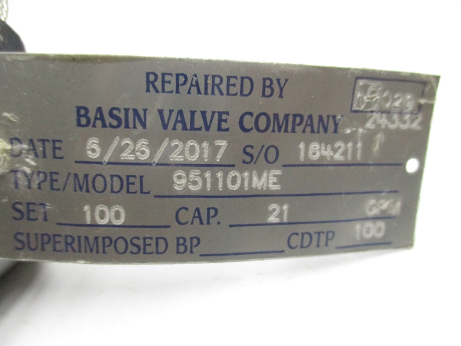 ANDERSON GREENWOOD CROSBY 951101M 100PSI REMAN