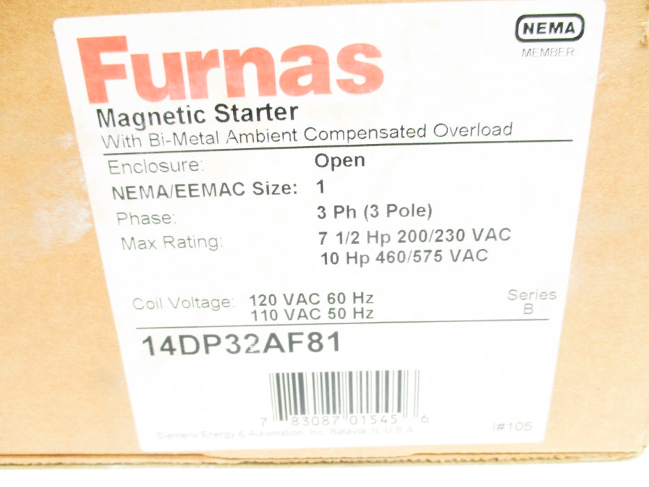 FURNAS 14DP32AF81 (AS PICTURED) SER. B NSMP