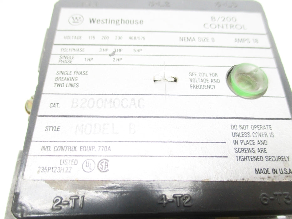 WESTINGHOUSE B200MOCA-C NSMP