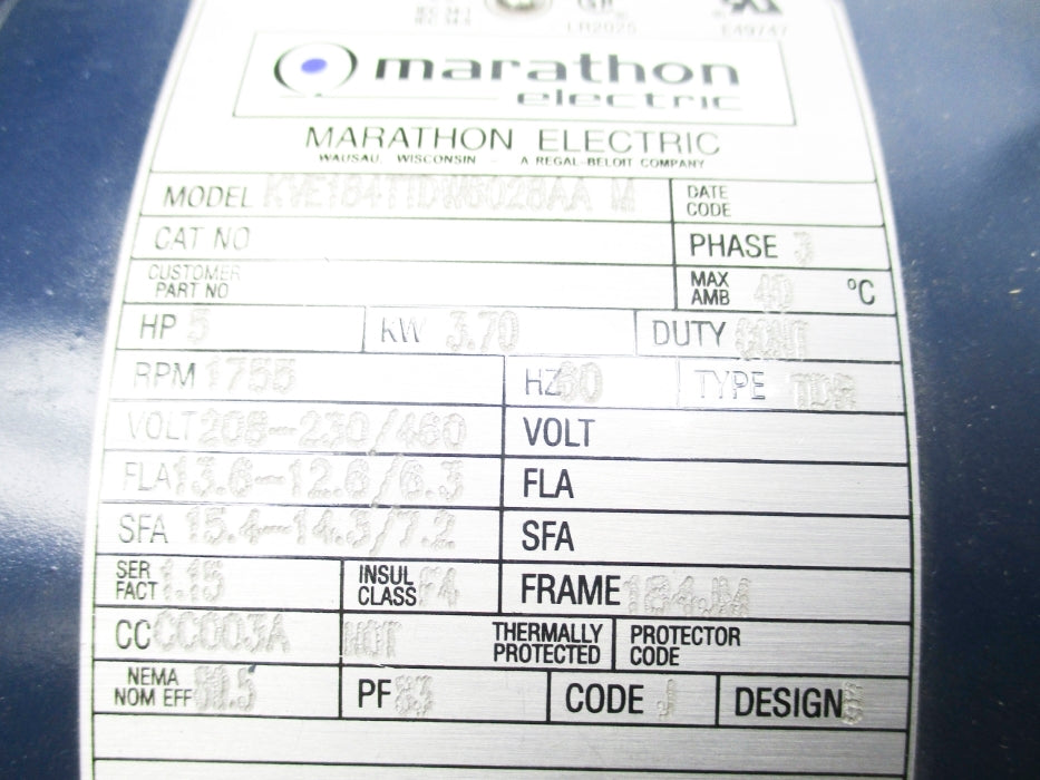 MARATHON ELECTRIC KVE184TTDW8028AA NSMP