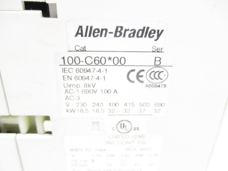 ALLEN BRADLEY 100-C60D00 SER. B 110/120V NSNP