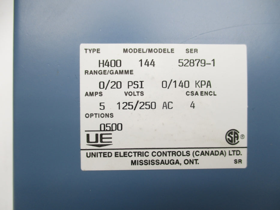 UNITED ELECTRIC H400-144 NSMP