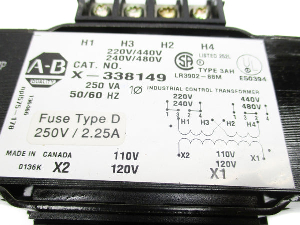 ALLEN BRADLEY 1497-N8 SER. CB 250VA (BR/WH) NSMP