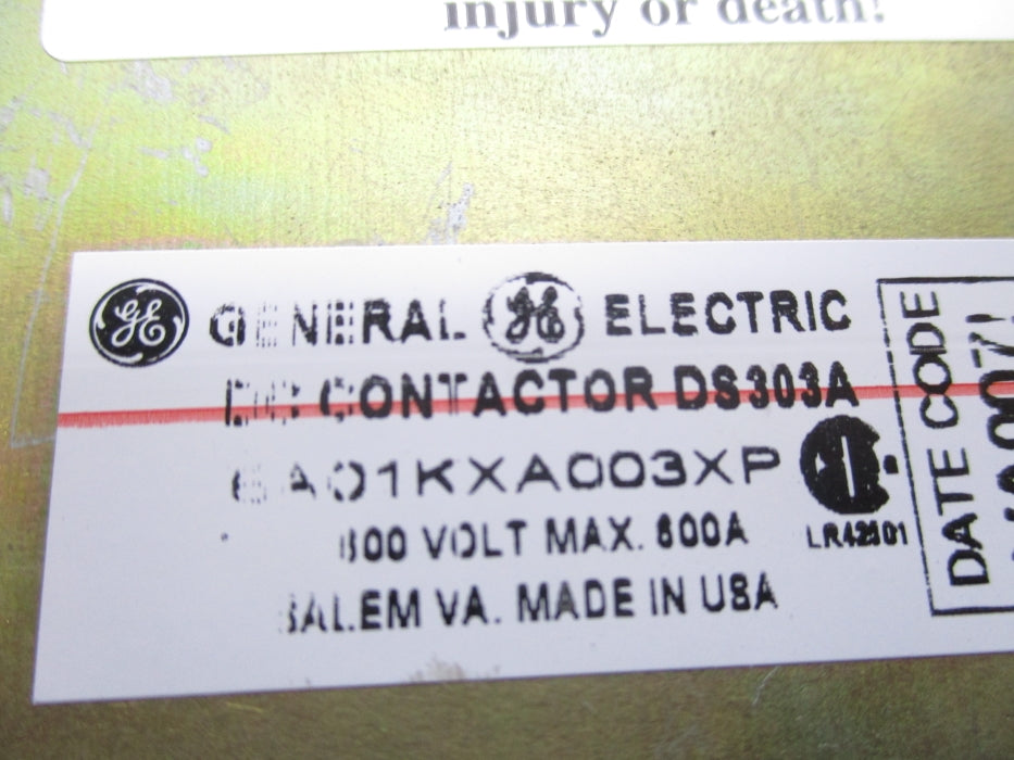 GENERAL ELECTRIC DS303A6A01KXA003XP 115/120VDC NSNP