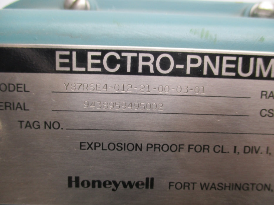 HONEYWELL Y87RSE4-012-21-00-03-01 NSNP