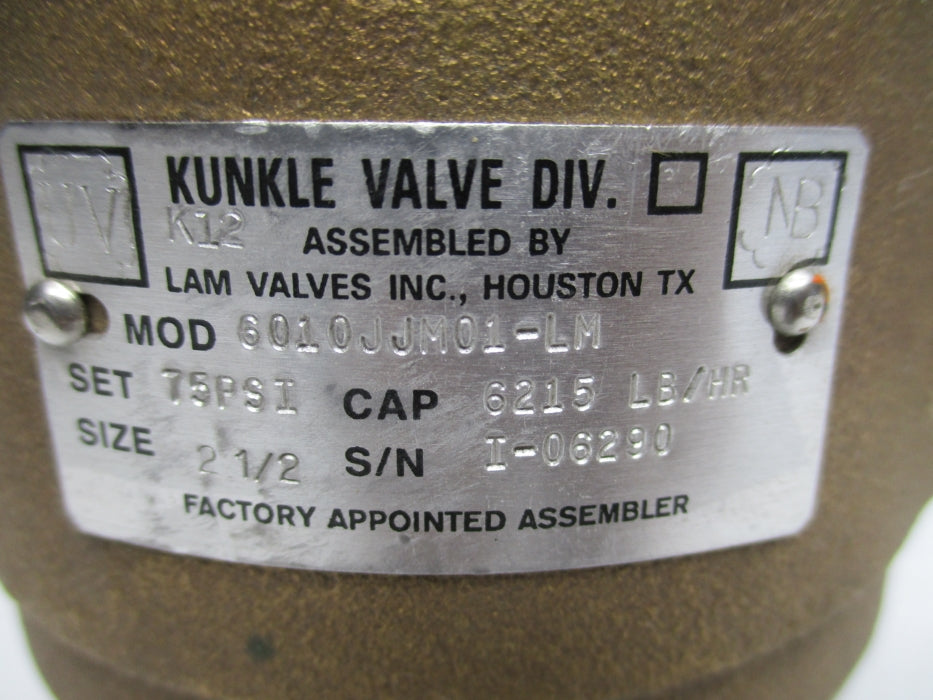 KUNKLE VALVE 6010JJM01-LM 75PSI NSNP