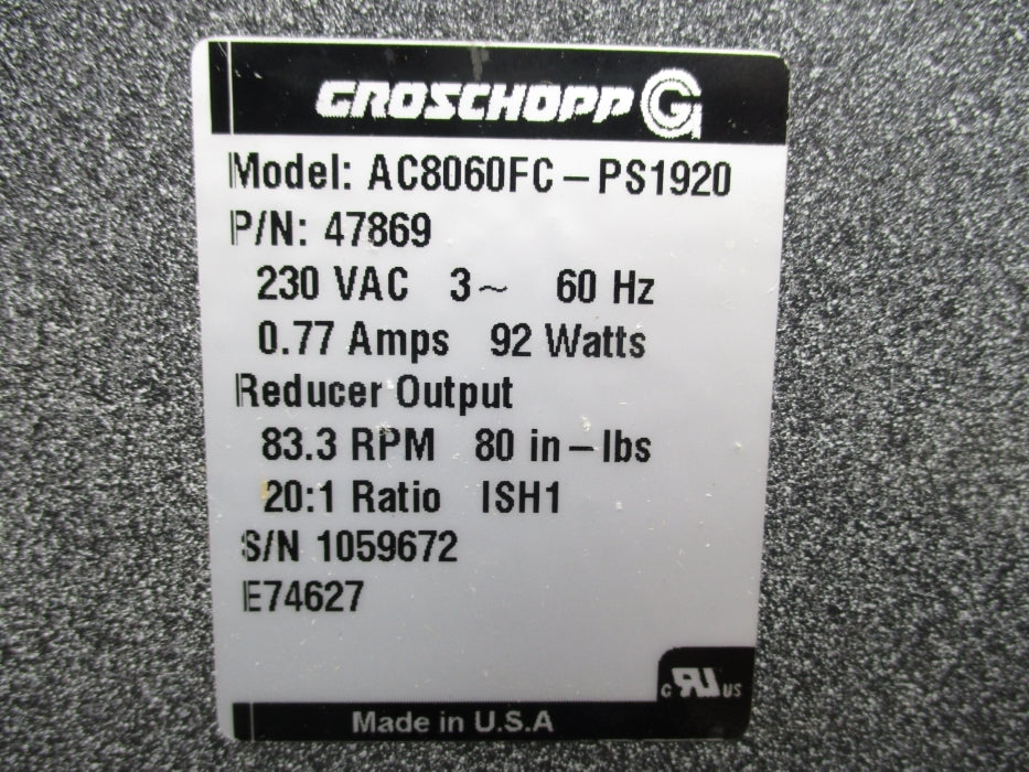 GROSCHOPP AC8060FC-PS1920 NSMP