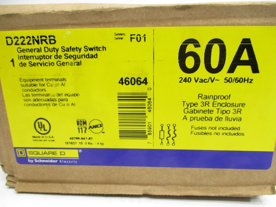 SQUARE D D222NRB SER. F01 NSFS