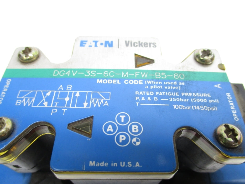 VICKERS DG5S4-042C-T-M-FW-B5-60 02-127392 110V/50HZ-120V/60HZ 1450-5000PSI UNMP