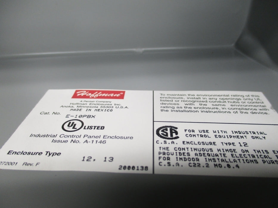 HOFFMAN E-10PBX NSNP