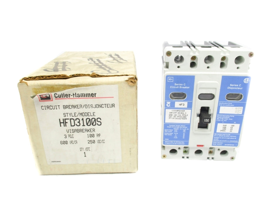 CUTLER HAMMER HFD3100S SER. C 100A 600VAC NSMP