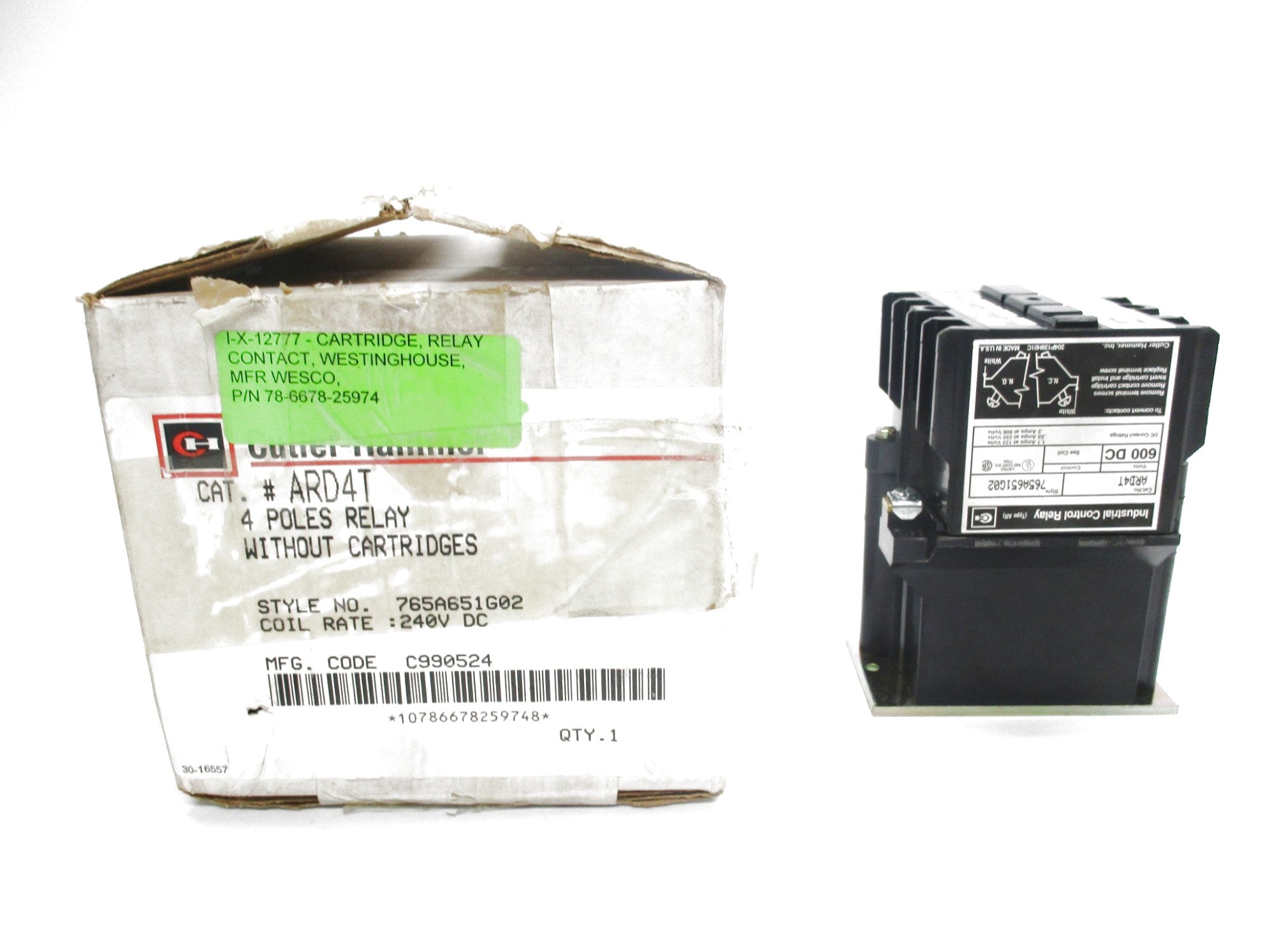 CUTLER HAMMER ARD4T 240VDC (AS PICTURED) NSMP