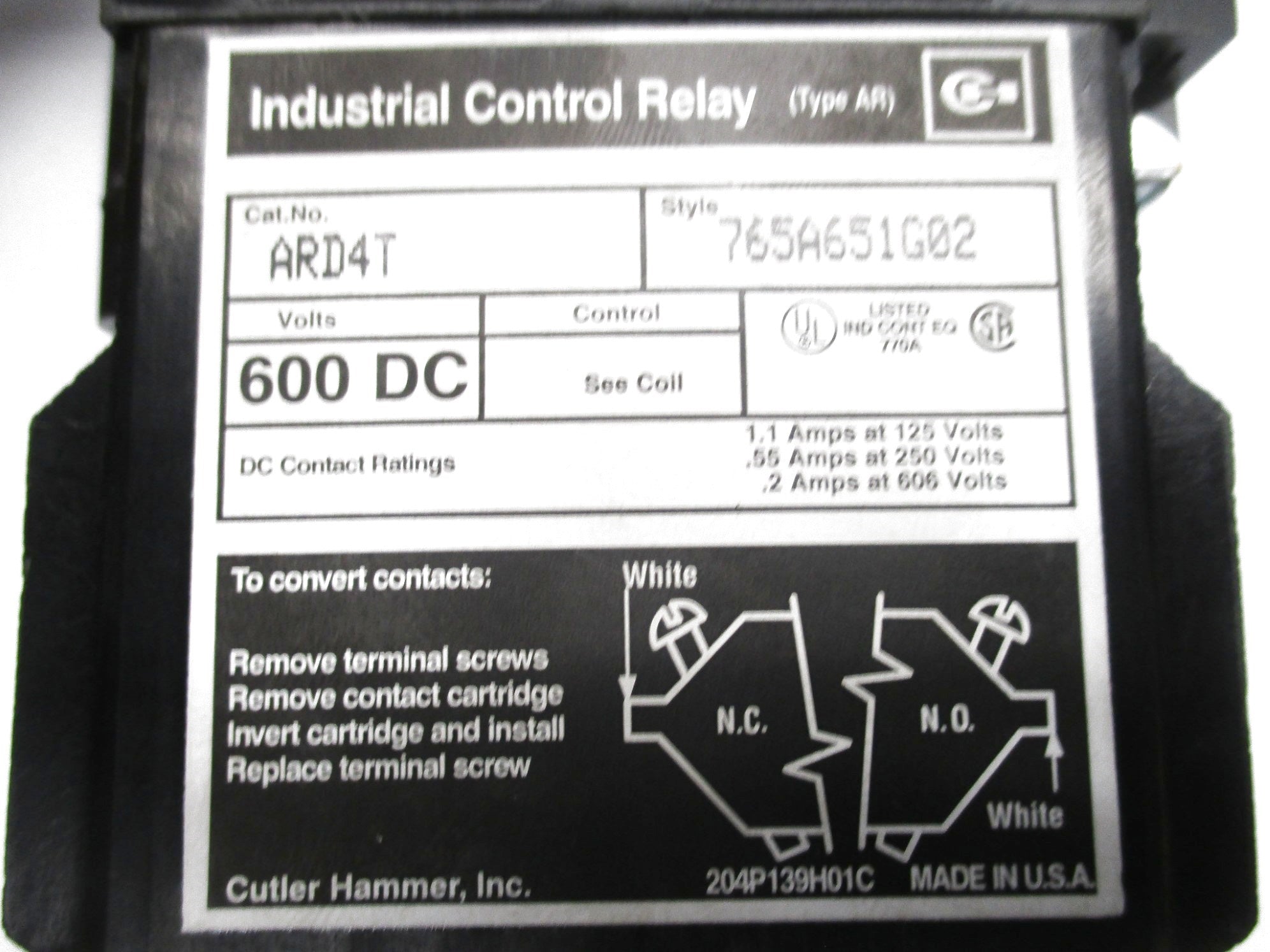 CUTLER HAMMER ARD4T 240VDC (AS PICTURED) NSMP